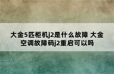 大金5匹柜机j2是什么故障 大金空调故障码j2重启可以吗